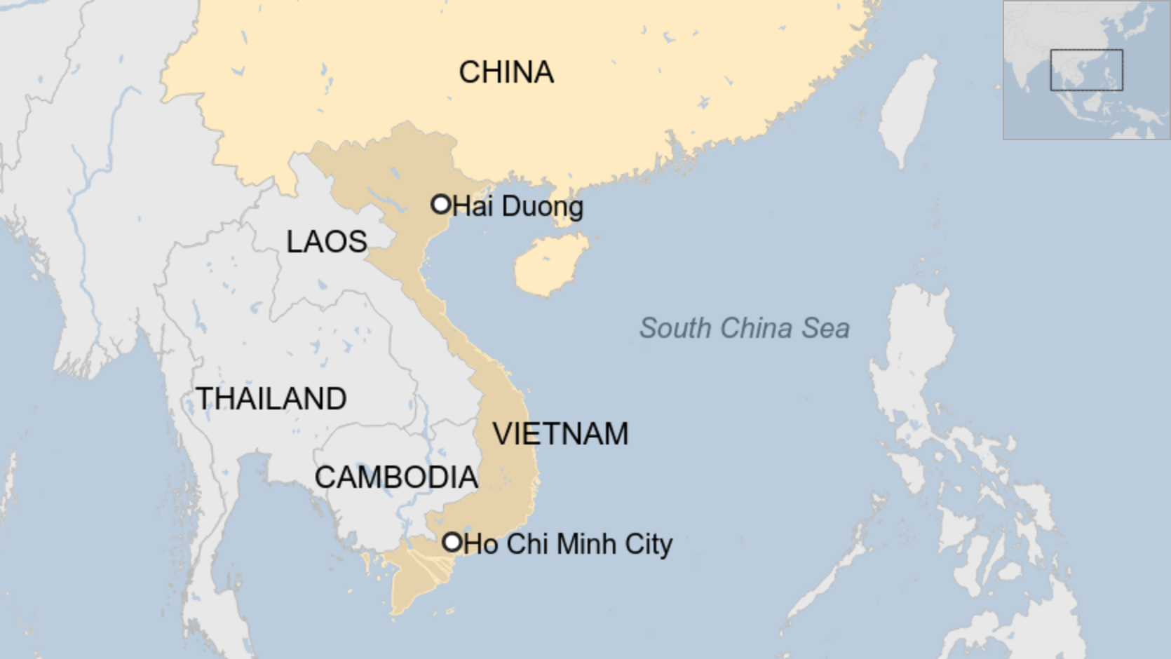 Map of Vietnam and China
