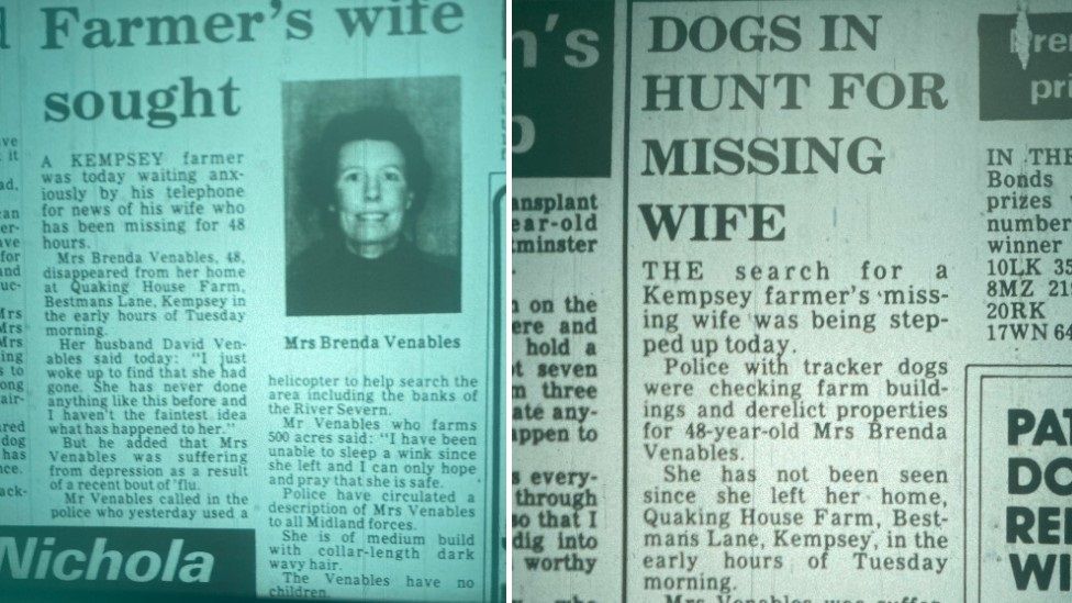 Clippings from Brenda Venables' disappearance