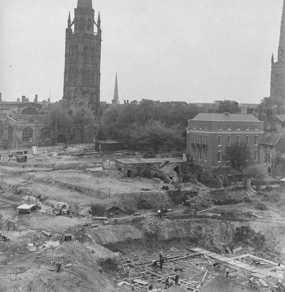 Coventry cathedral construction site