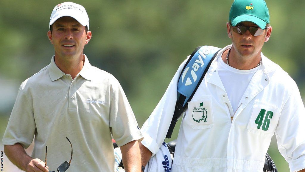 Mike Weir and Brennan Little at Augusta